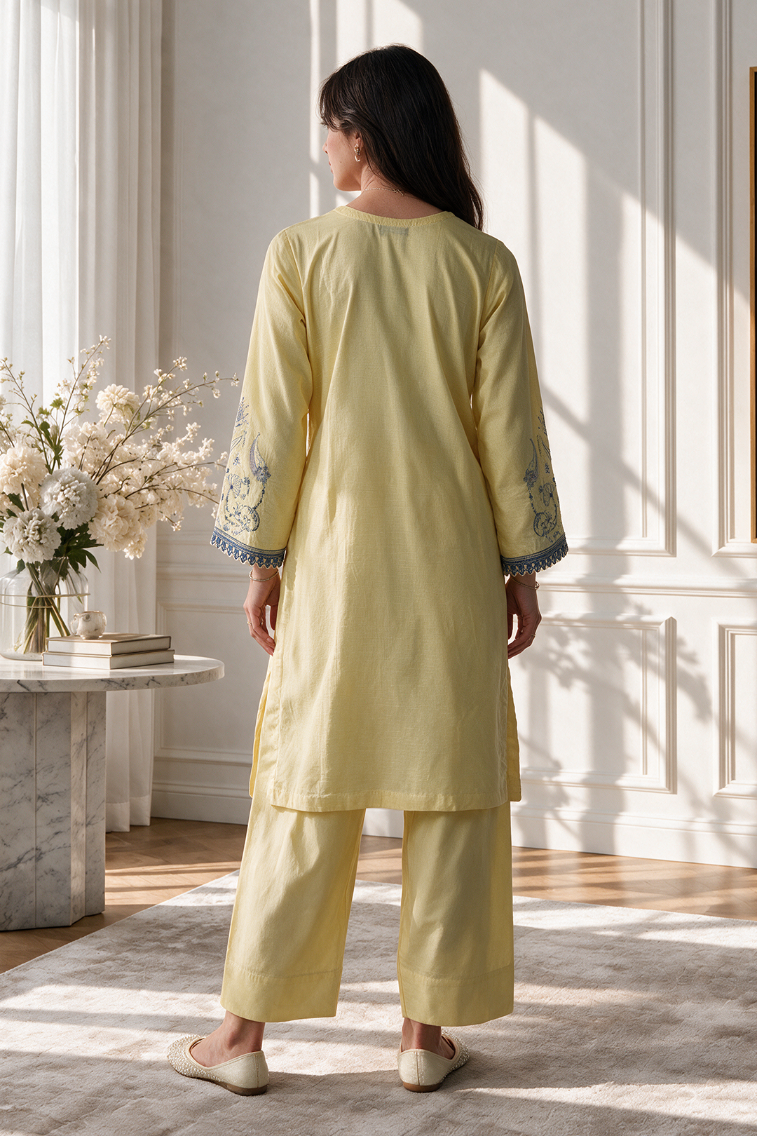 Embroidered Kurta Trouser - 3328