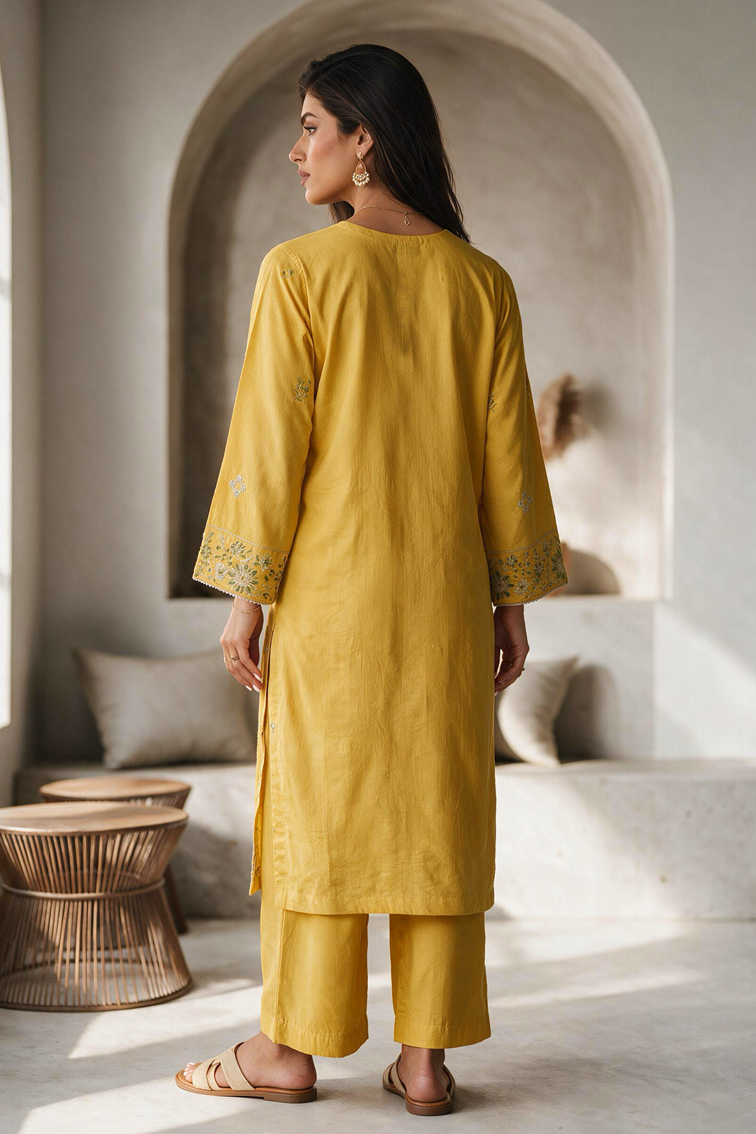 Embroidered Kurta Trouser - 3351