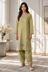 Embroidered Kurta Trouser - 3355