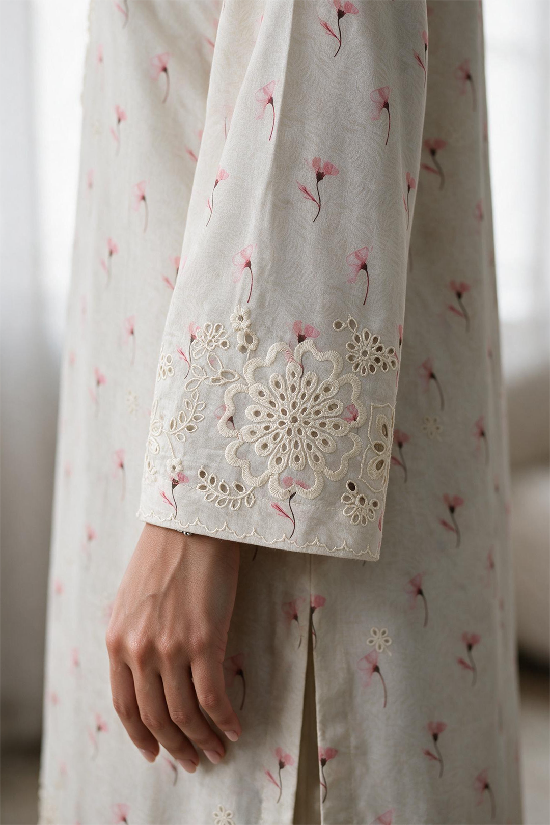Embroidered Kurta Trouser - 3703