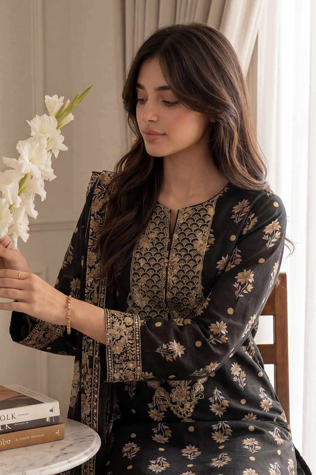 Embroidered Kurta Dupatta Trouser - 1959