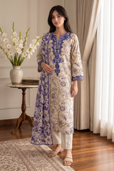 Embroidered Kurta Dupatta Trouser - 2186