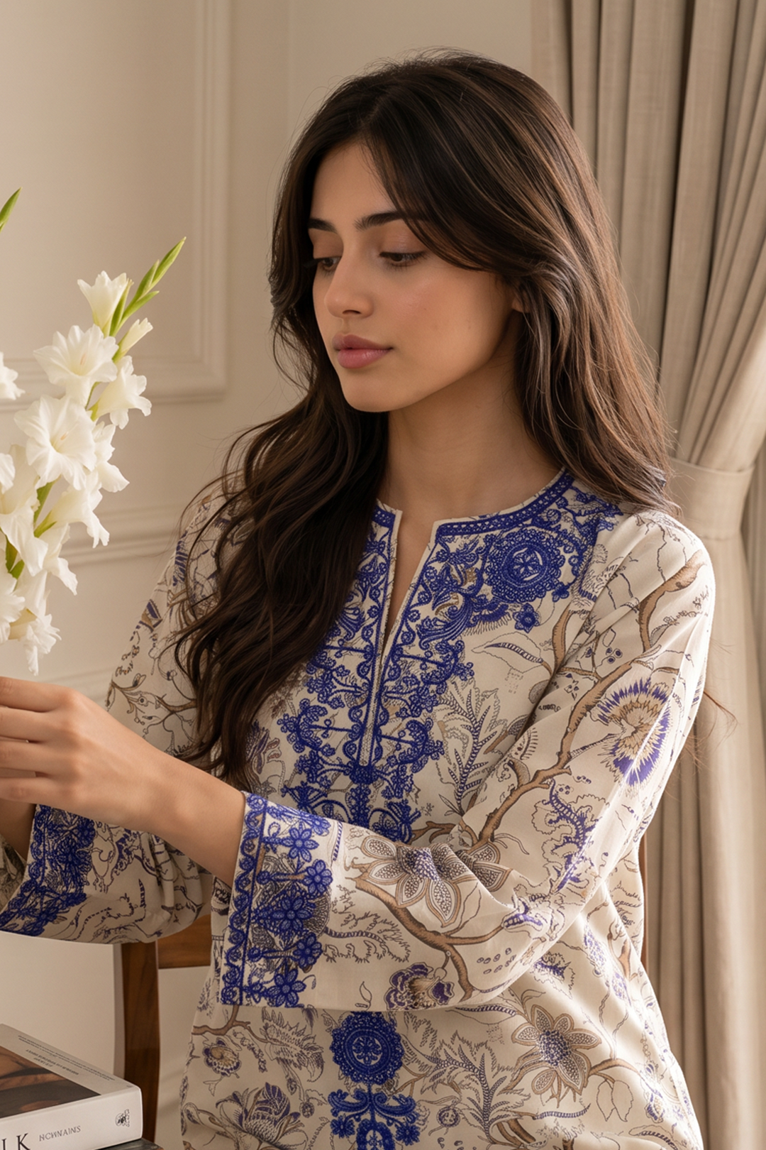 Embroidered Kurta Dupatta Trouser - 2186