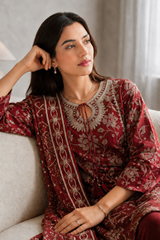 Embroidered Kurta Dupatta Trouser - 2191