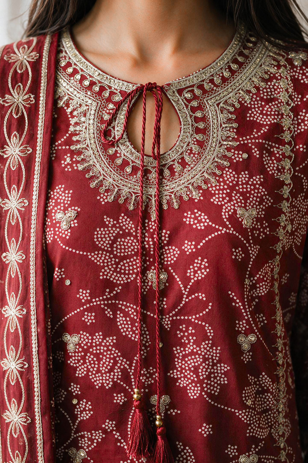 Embroidered Kurta Dupatta Trouser - 2191