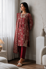 Embroidered Kurta Dupatta Trouser - 2191