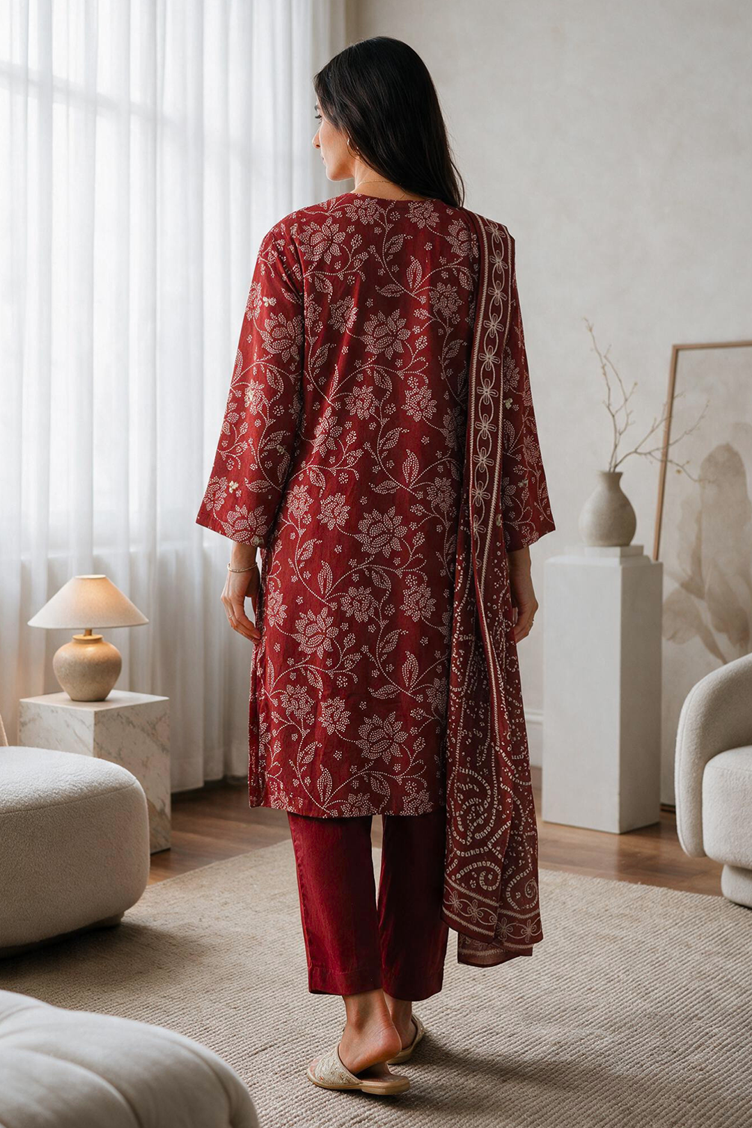 Embroidered Kurta Dupatta Trouser - 2191