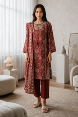 Embroidered Kurta Dupatta Trouser - 2191