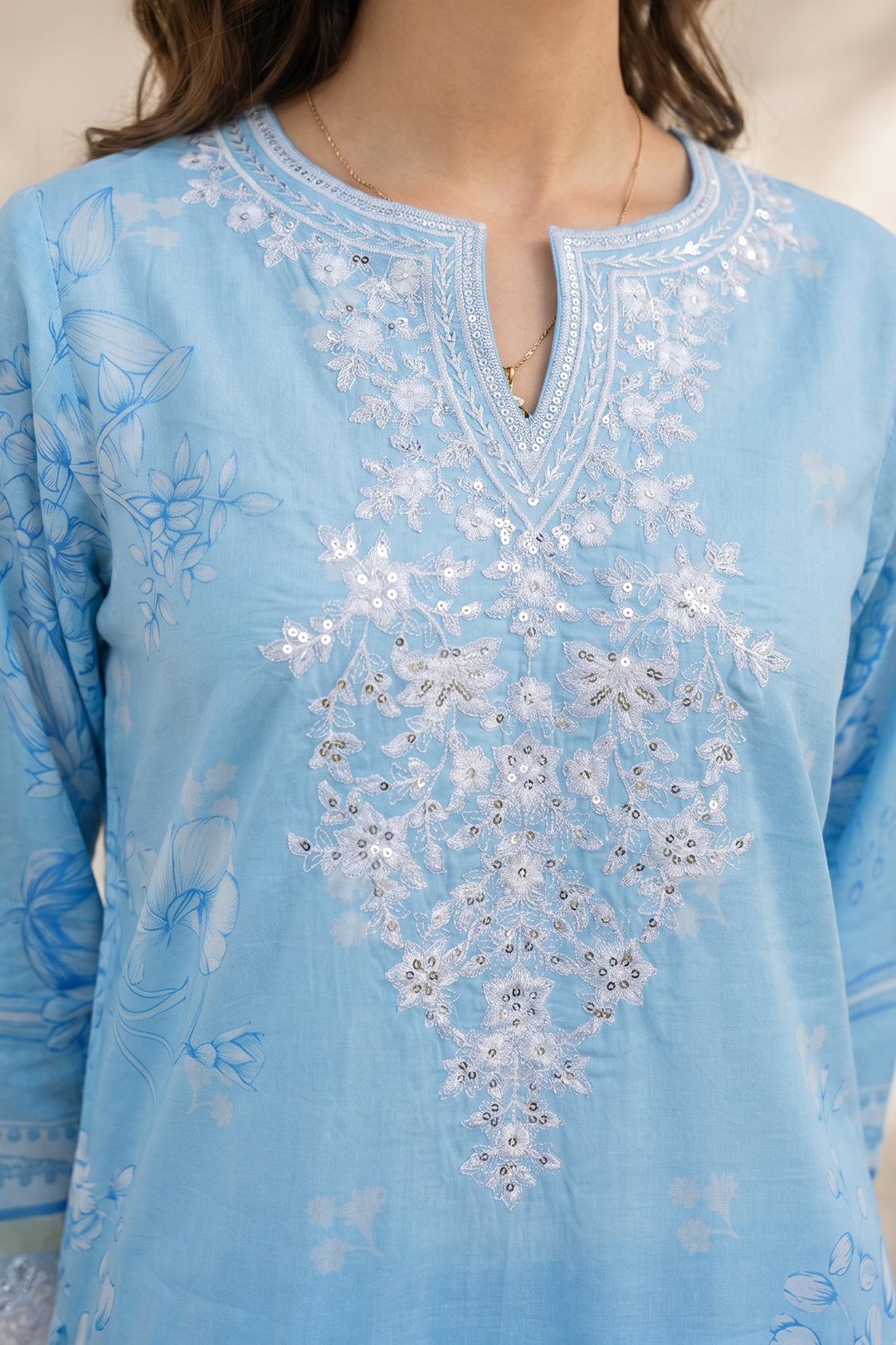 Embroidered Kurta Dupatta Trouser - 2199