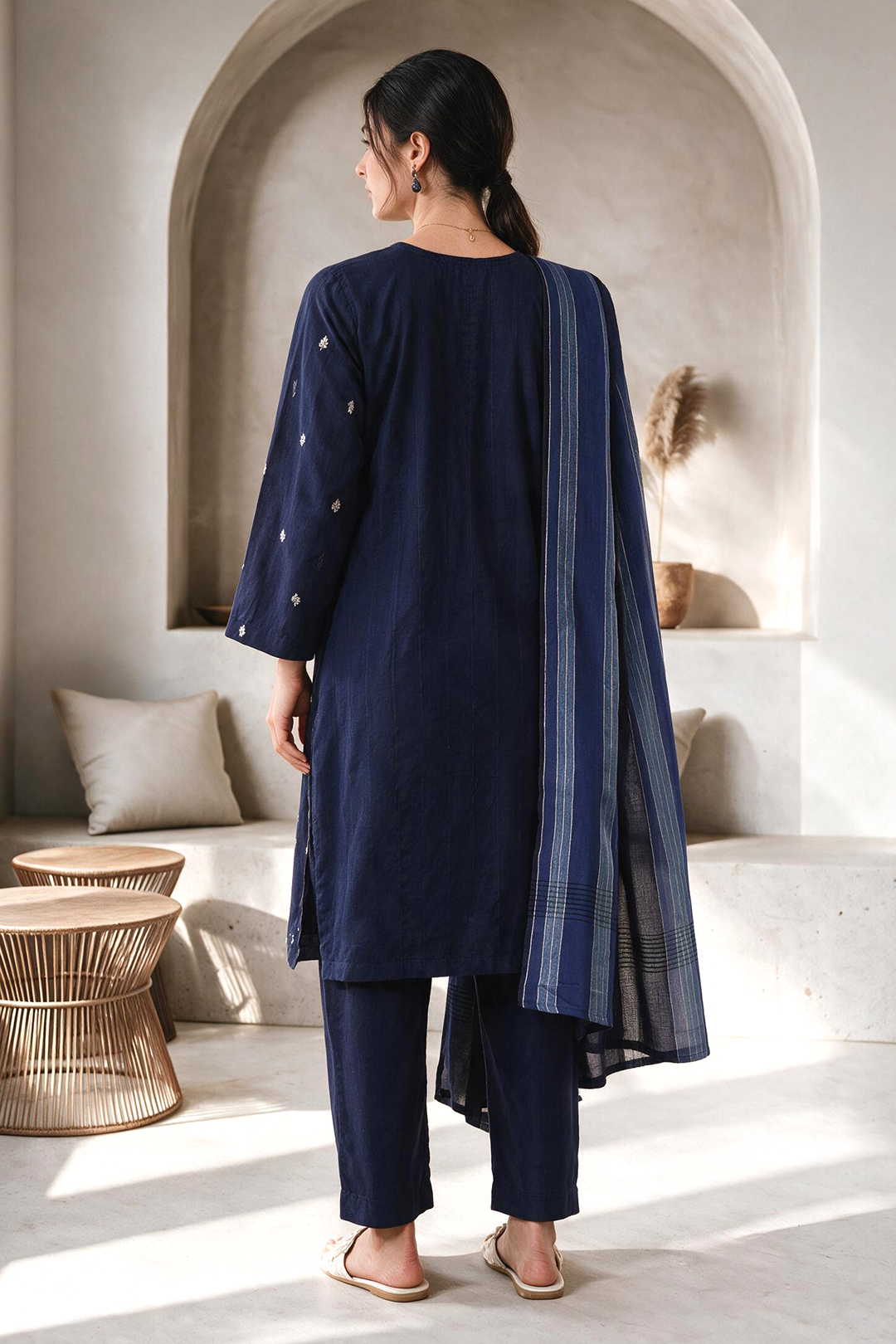 Embroidered Kurta Dupatta Trouser - 2211