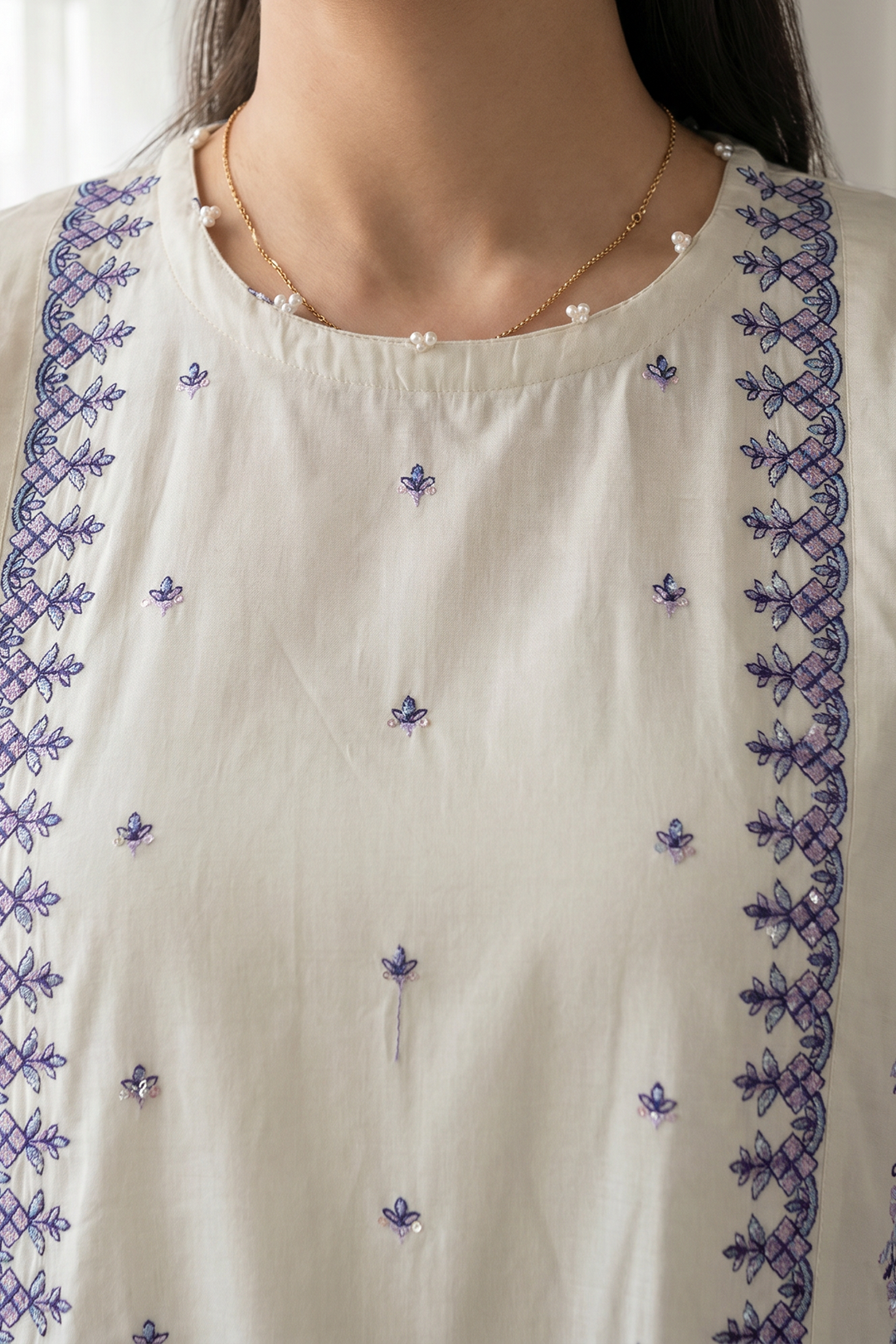 Embroidered Kurta Dupatta Trouser - 2207