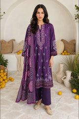 Embroidered Kurta Dupatta Trouser - 2509