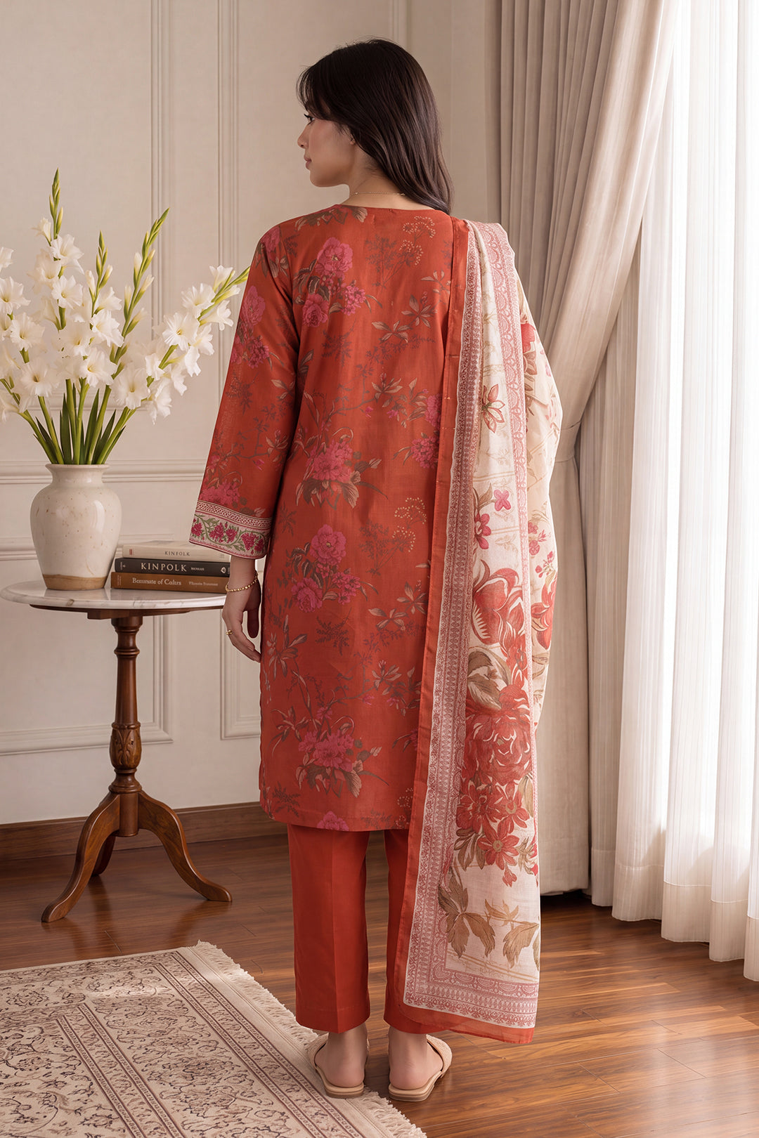 Embroidered Kurta Dupatta Trouser - 2515