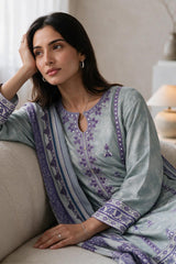 Embroidered Kurta Dupatta Trouser - 2530