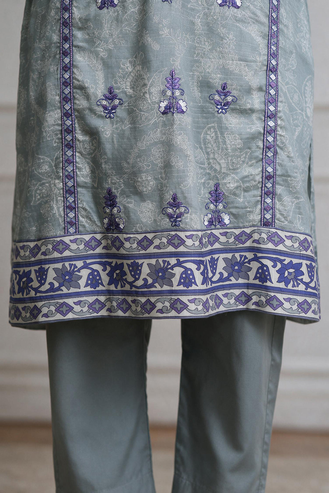 Embroidered Kurta Dupatta Trouser - 2530