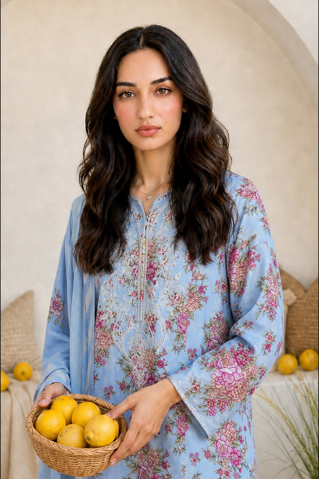 Embroidered Kurta Dupatta Trouser - 2535