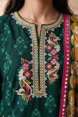 Embroidered Kurta Dupatta Trouser - 2538