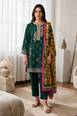 Embroidered Kurta Dupatta Trouser - 2538