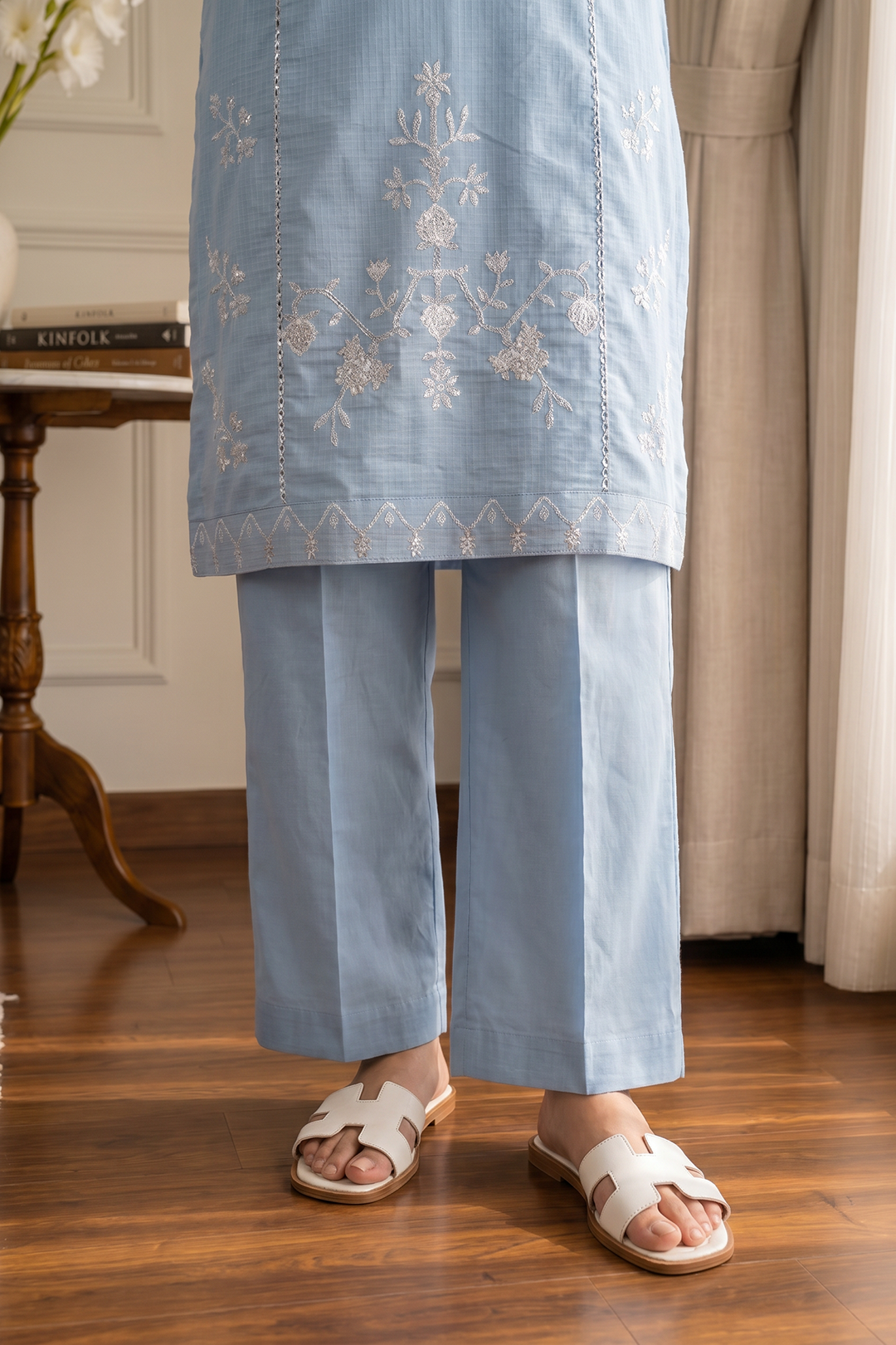 Embroidered Kurta Dupatta Trouser - 2585