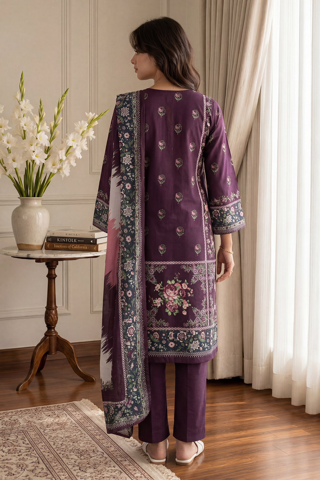 Embroidered Kurta Dupatta Trouser - 2703