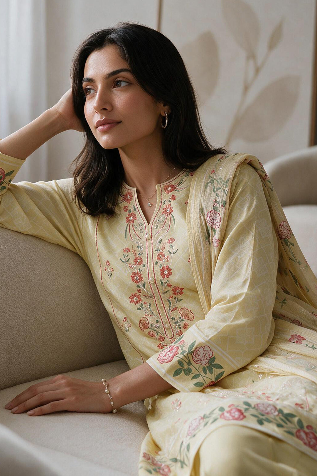 Embroidered Kurta Dupatta Trouser - 2732