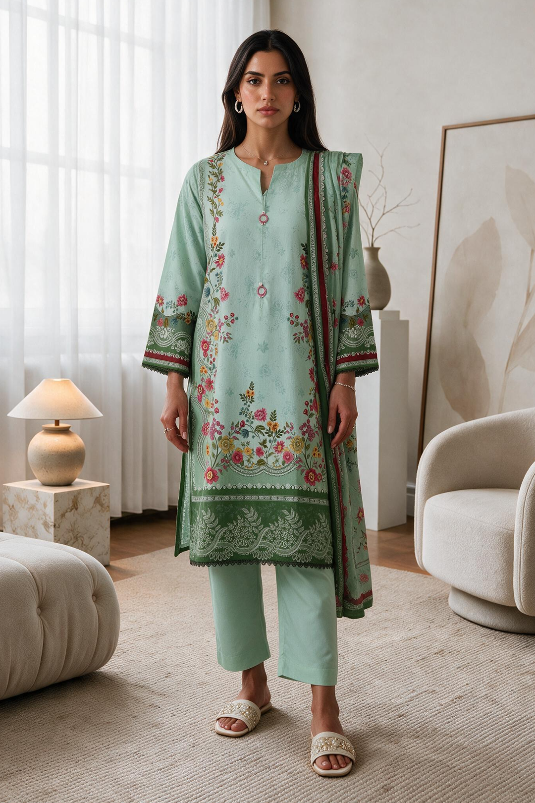 Kurta Dupatta Trouser - 2827