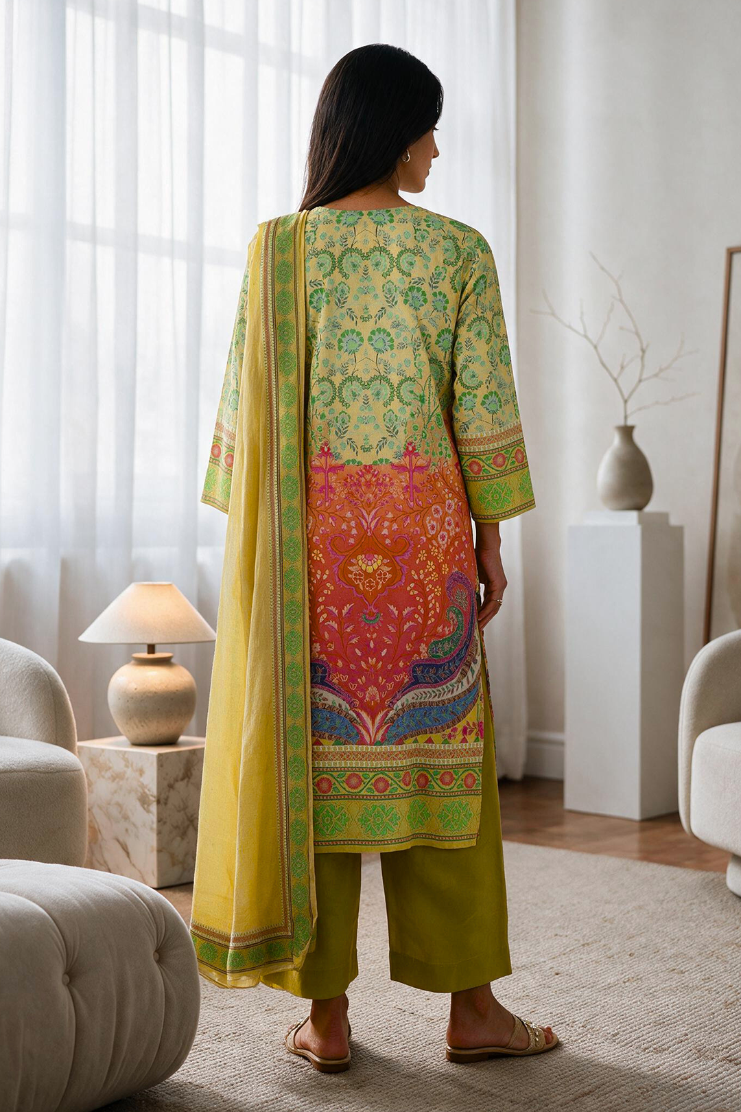 Embroidered Kurta Dupatta Trouser - 2990