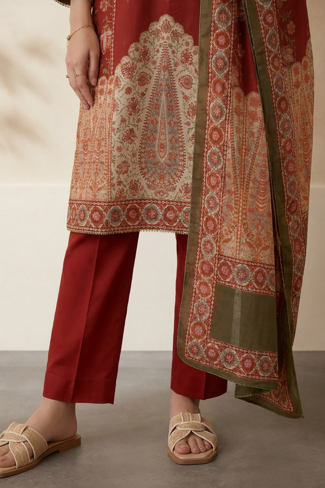 Embroidered Kurta Dupatta Trouser - 2997