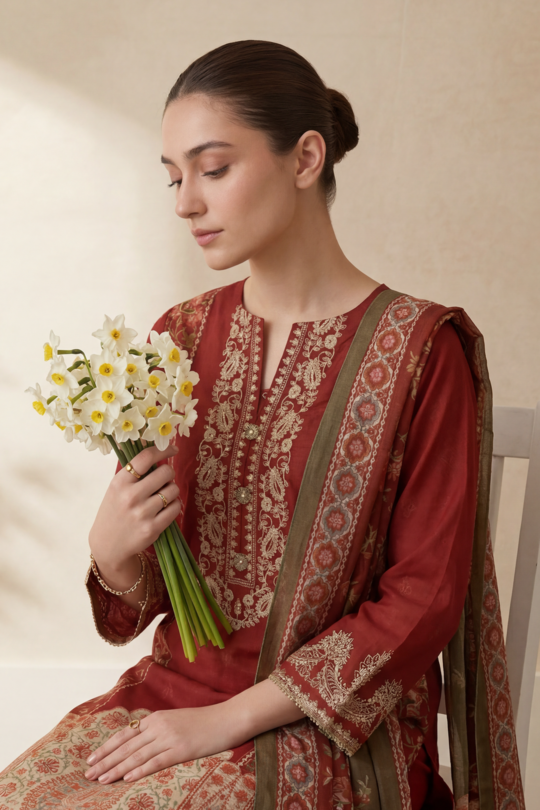 Embroidered Kurta Dupatta Trouser - 2997