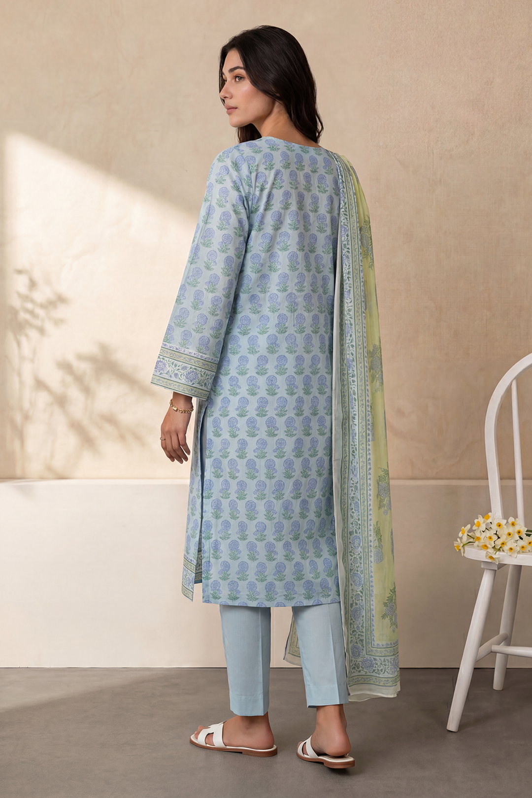 Embroidered Kurta Dupatta Trouser - 3004