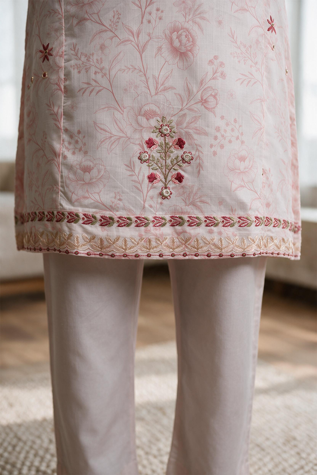 Embroidered Kurta Dupatta Trouser - 3008