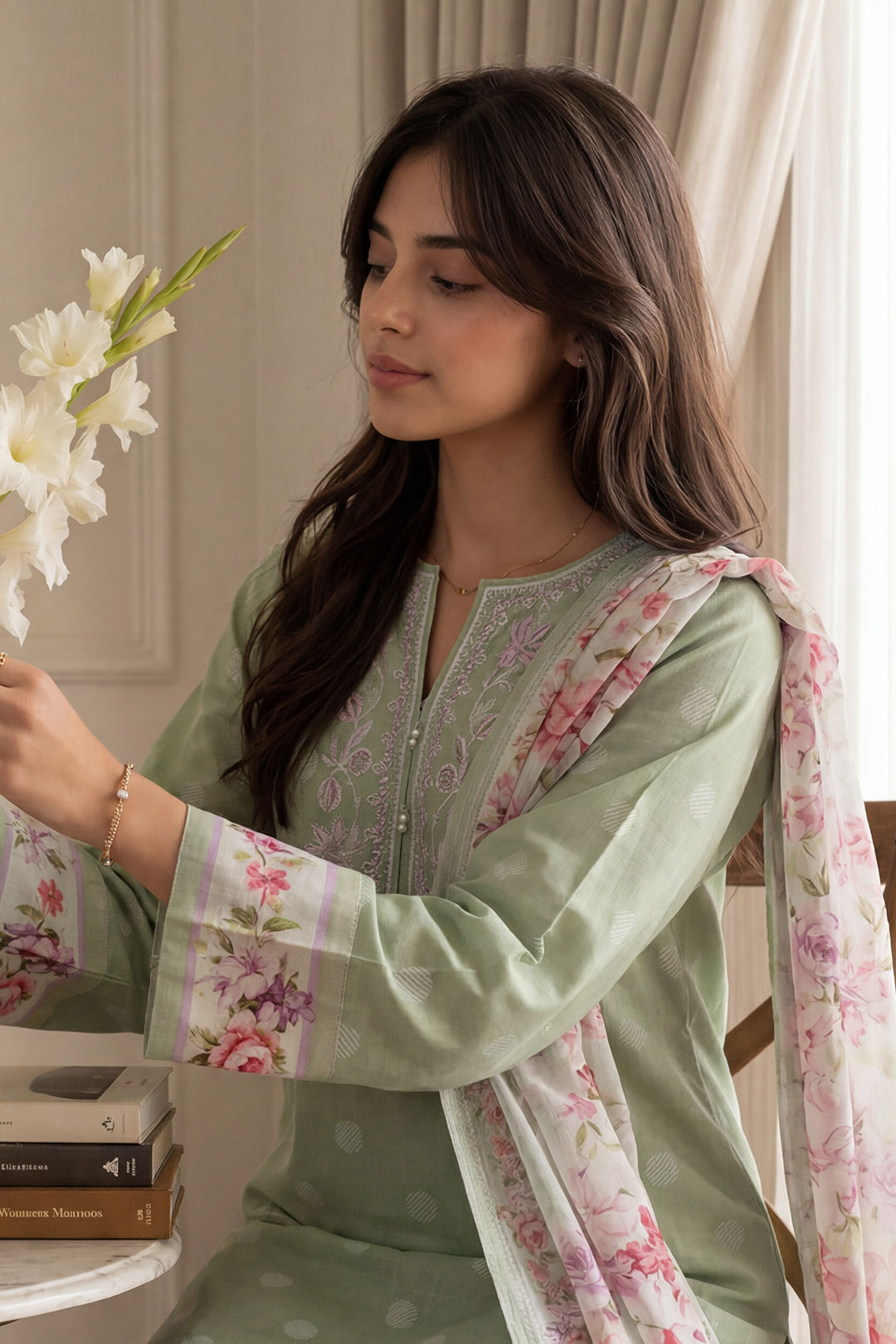 Embroidered Kurta Dupatta Trouser - 3200