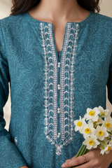 Embroidered Kurta Dupatta Trouser - 3202