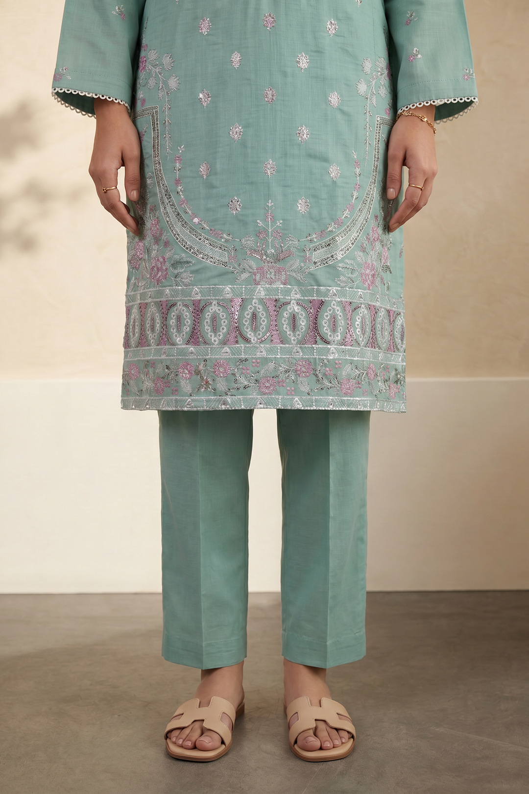 Embroidered Kurta Dupatta Trouser - 3252