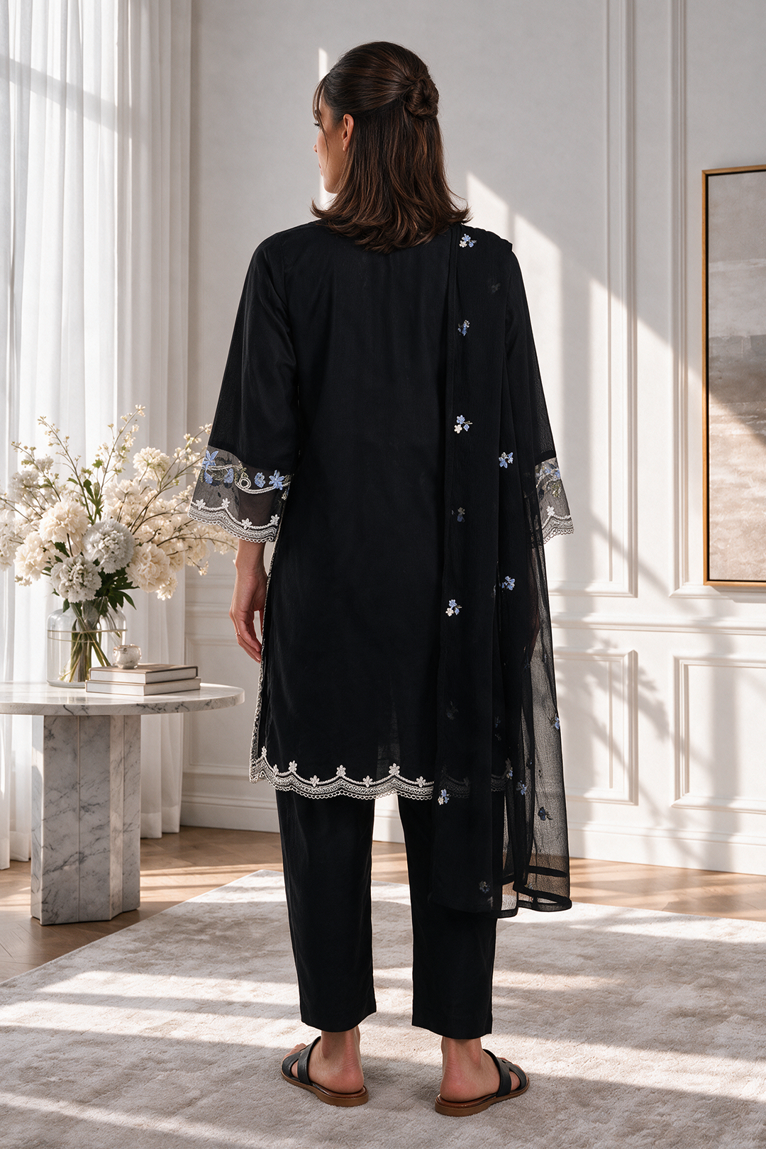 Embroidered Kurta Dupatta Trouser - 3276