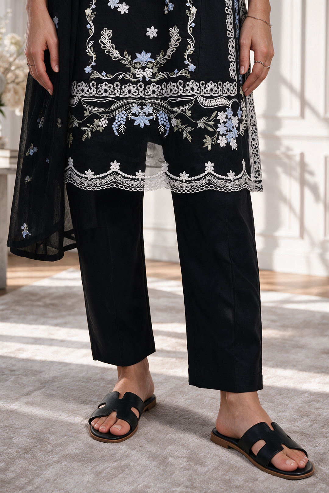 Embroidered Kurta Dupatta Trouser - 3276