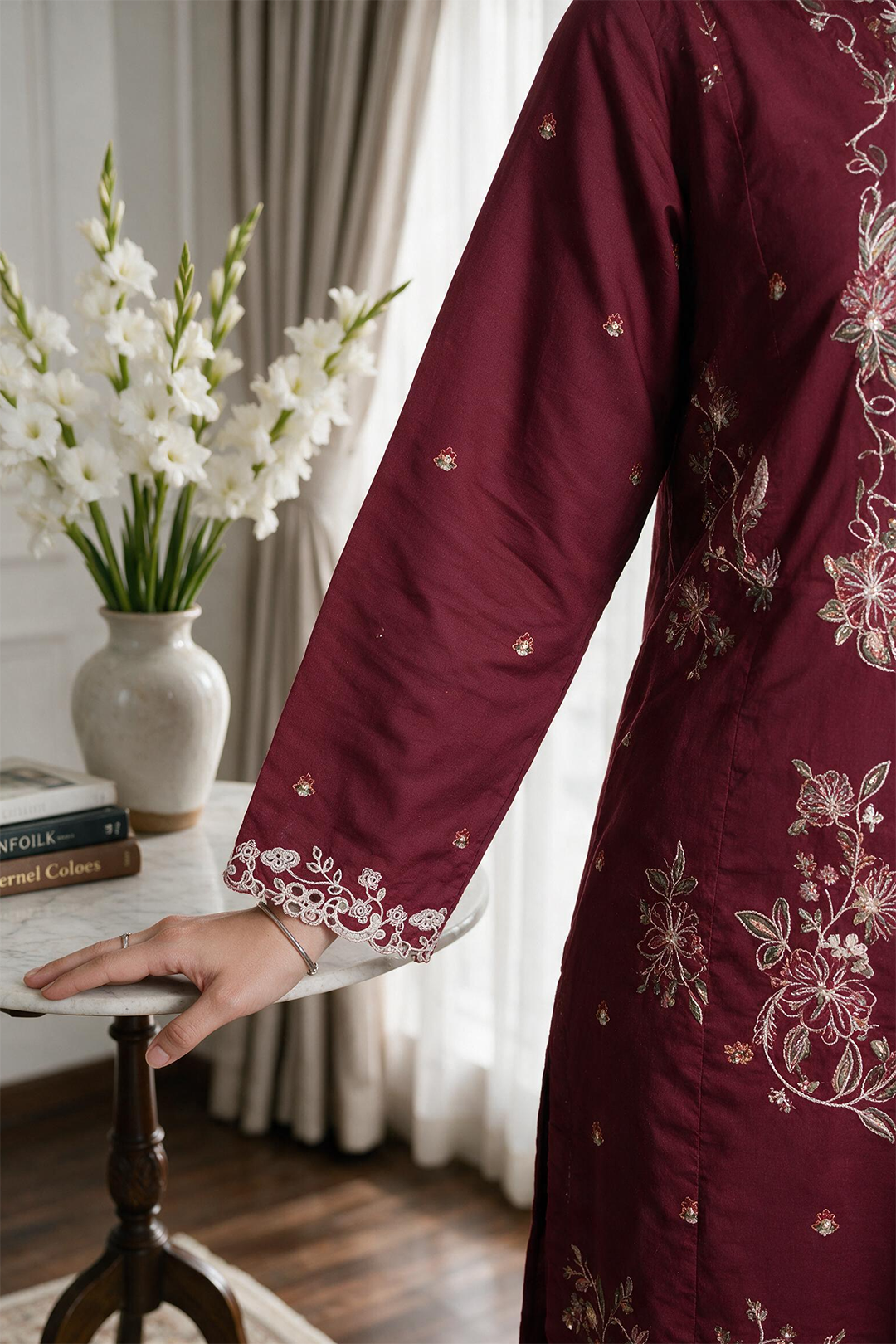 Embroidered Kurta Dupatta Trouser - 3278