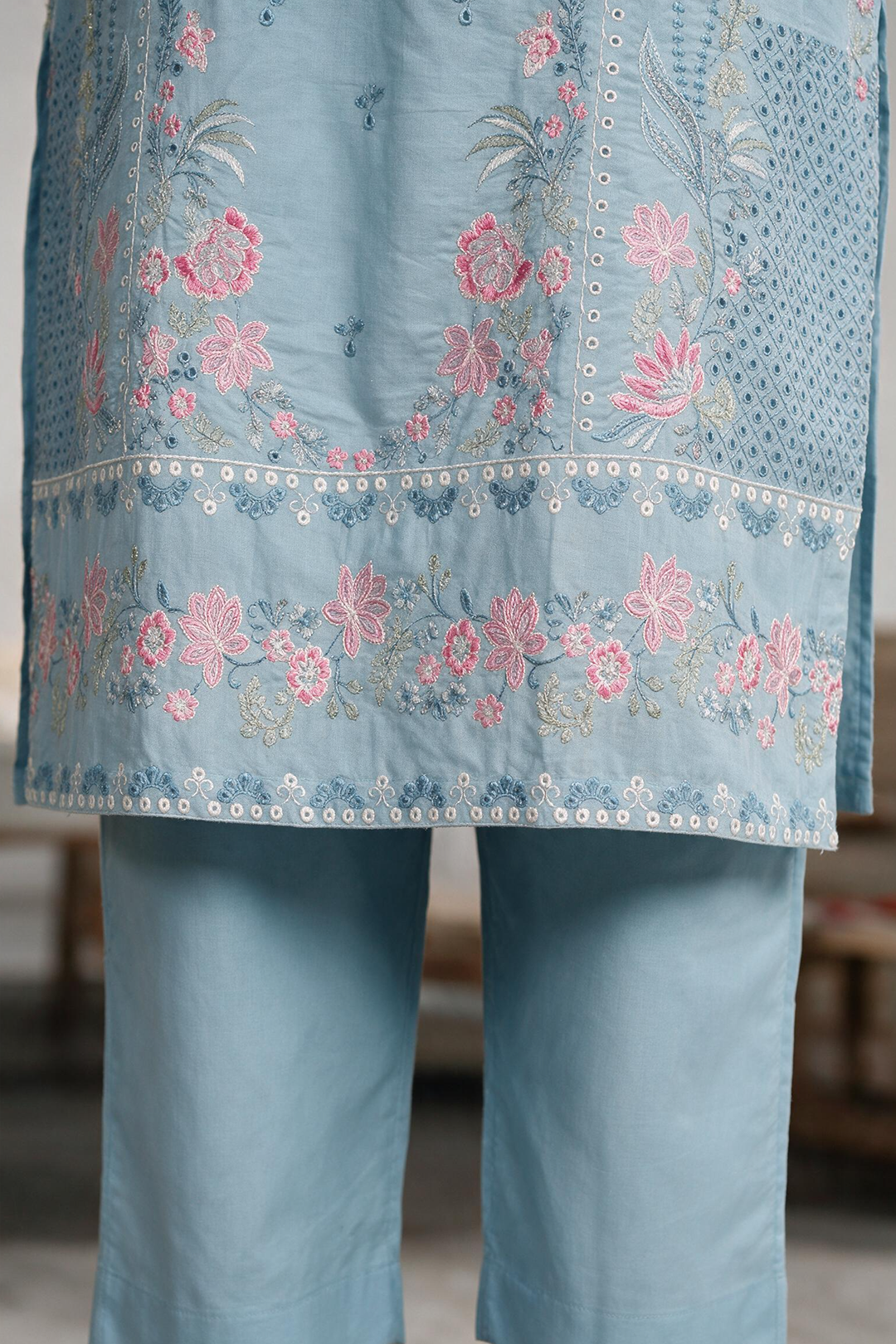 Embroidered Kurta Dupatta Trouser - 3286