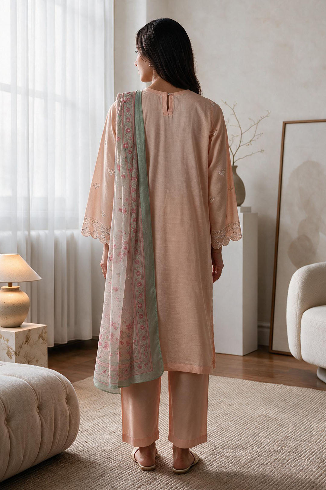 Embroidered Kurta Dupatta Trouser - 3365