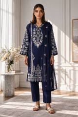 Embroidered Kurta Dupatta Trouser - 3371