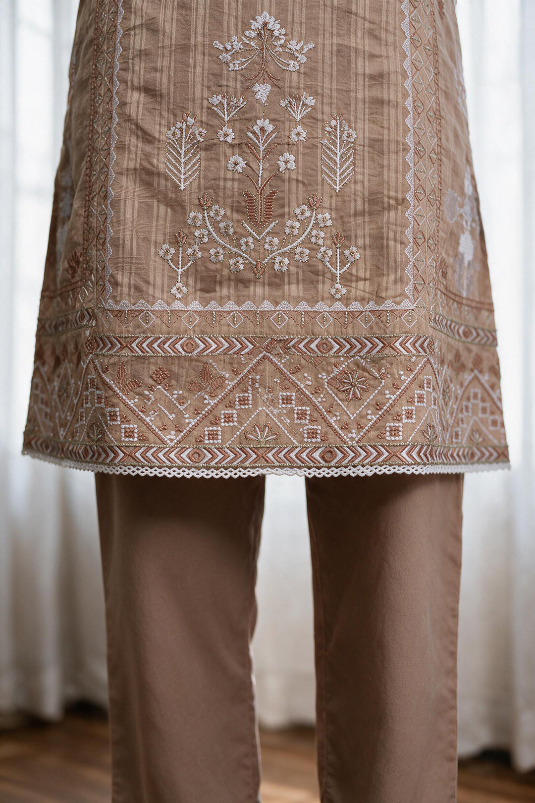 Embroidered Kurta Dupatta Trouser - 3399