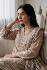 Embroidered Kurta Dupatta Trouser - 3399
