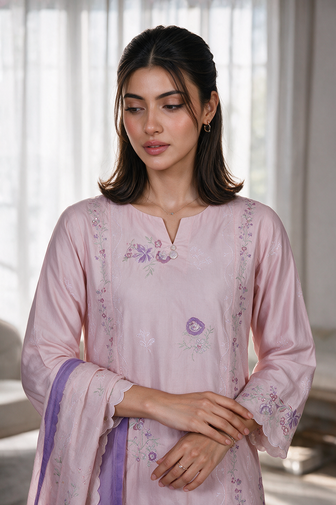 Embroidered Kurta Dupatta Trouser - 3400