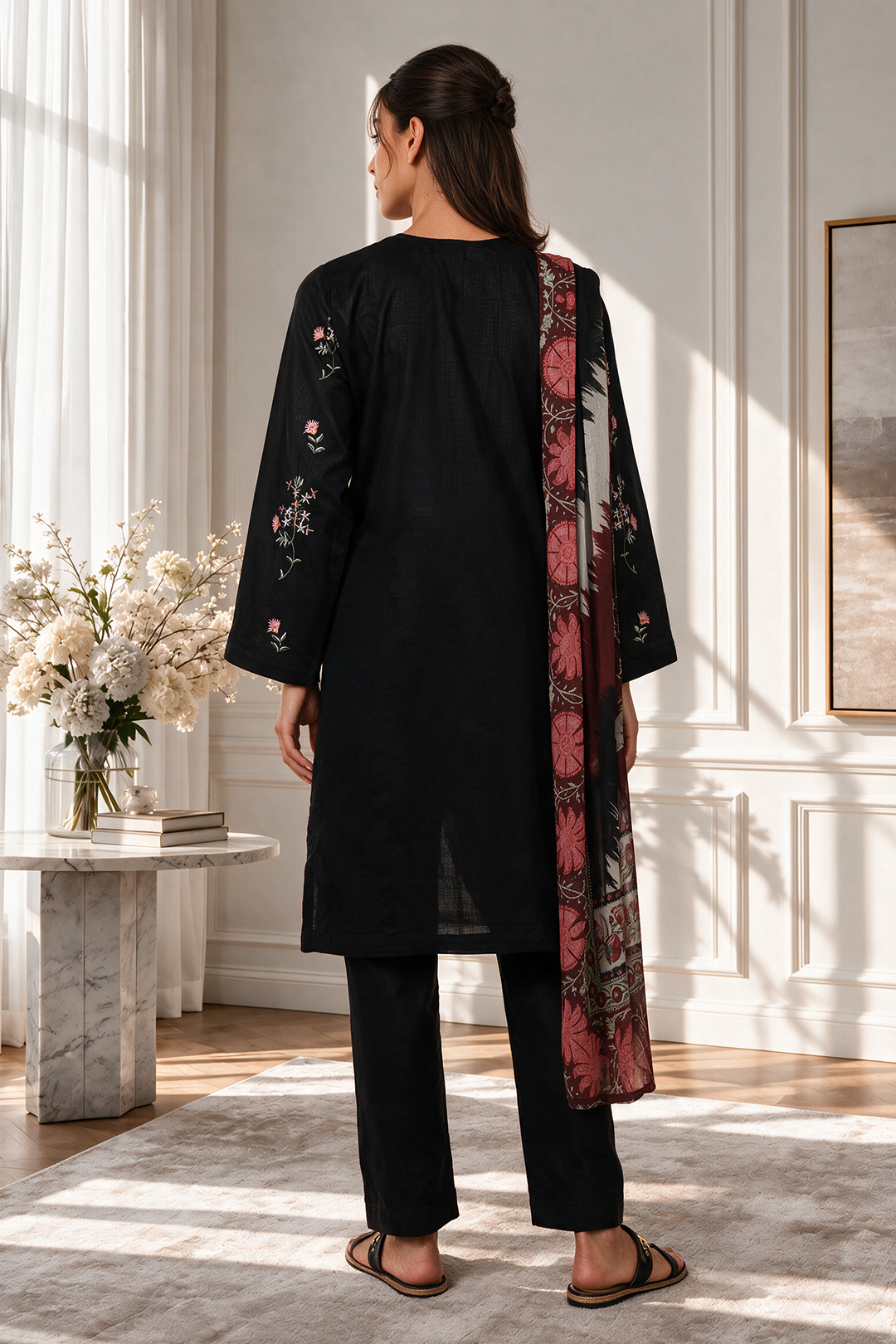 Embroidered Kurta Dupatta Trouser - 3402