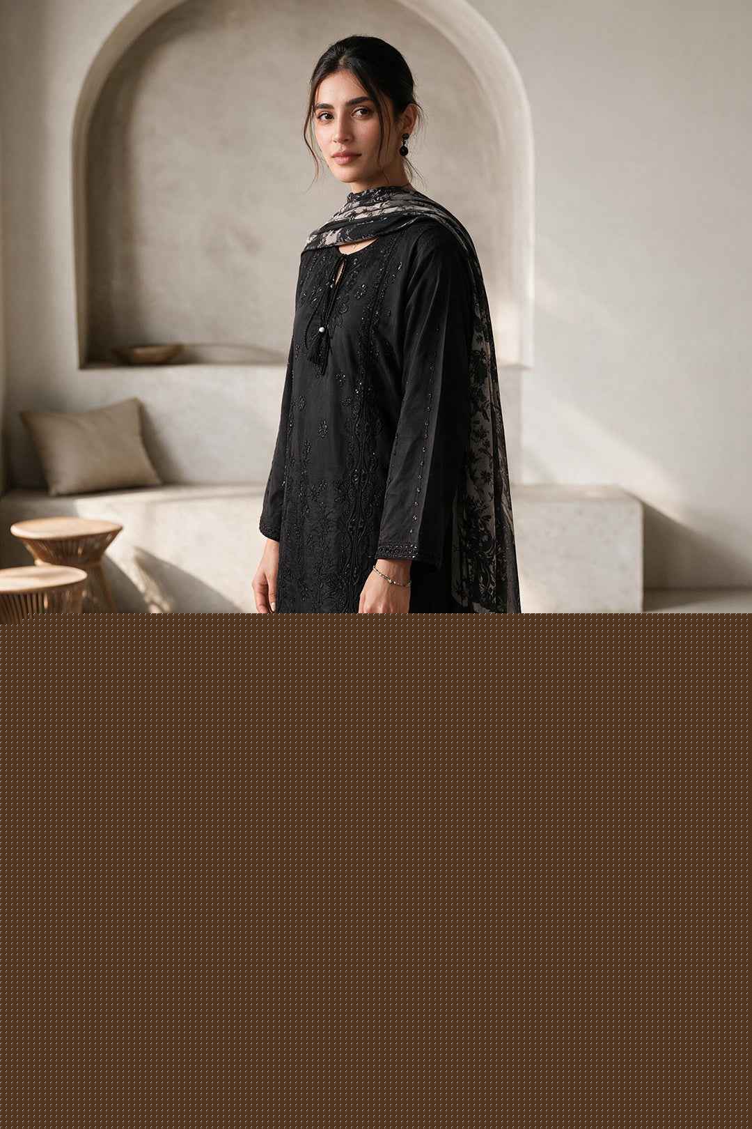 Embroidered Kurta Dupatta Trouser - 3406