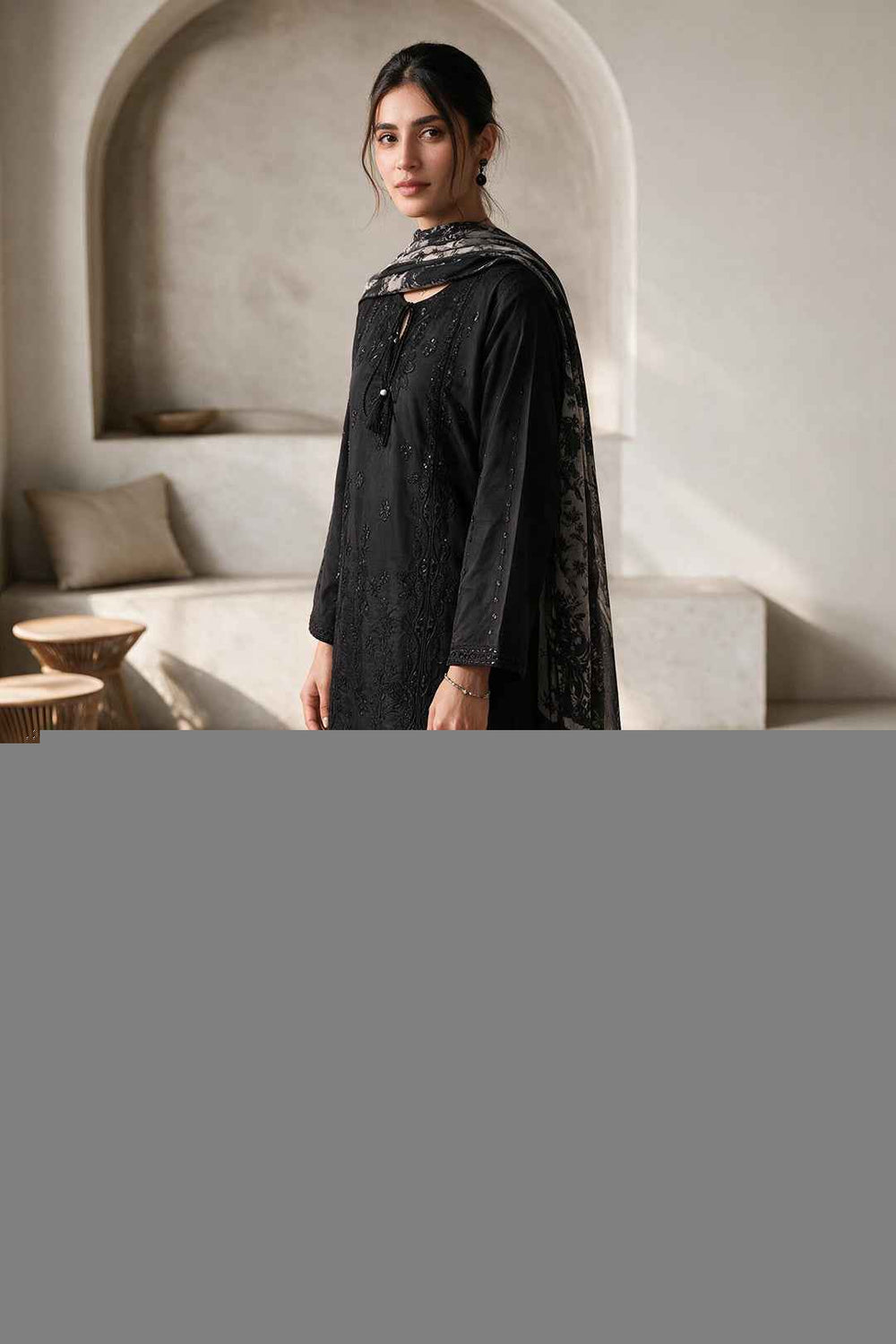 Embroidered Kurta Dupatta Trouser - 3406