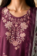 Embroidered Kurta Dupatta Trouser - 3411