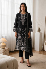 Embroidered Kurta Dupatta Trouser - 3414