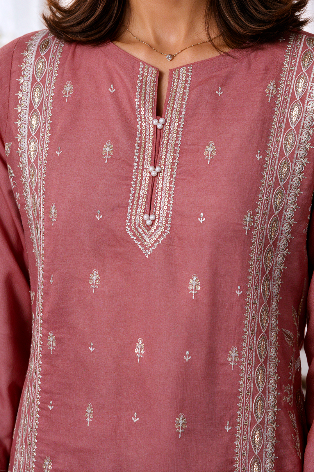 Embroidered Kurta Dupatta Trouser - 3418