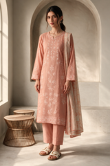 Embroidered Kurta Dupatta Trouser - 3421